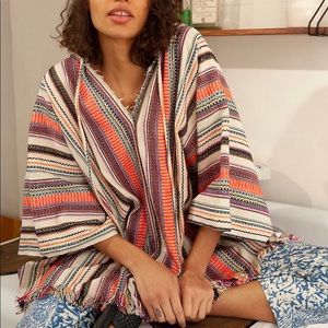 Free People Surfer Girl Hooded Poncho
